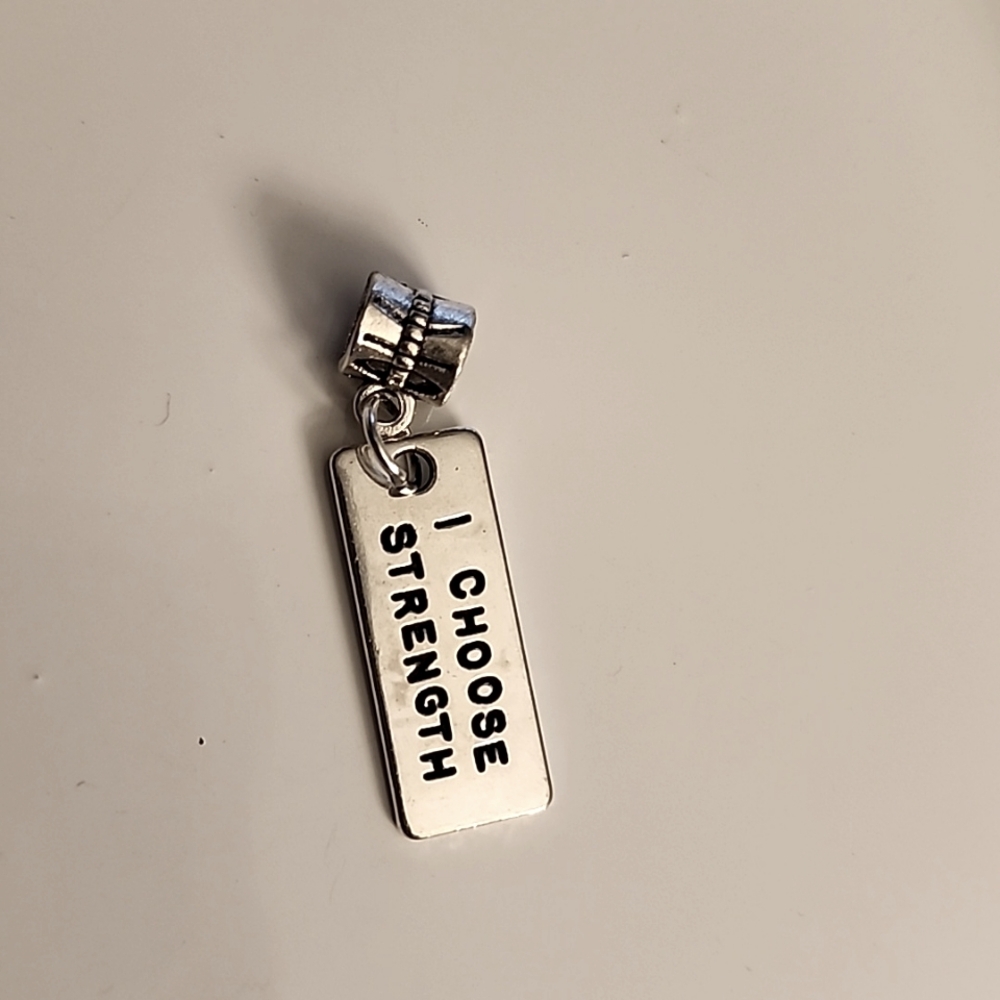 I CHOSE STRENGTH pandora style Charm Fits European bracelets